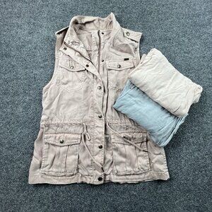 Bundle of 3: Max Jeans‎ Utility Safari Vest M + 2 s.Oliver Viscose Blouses 38